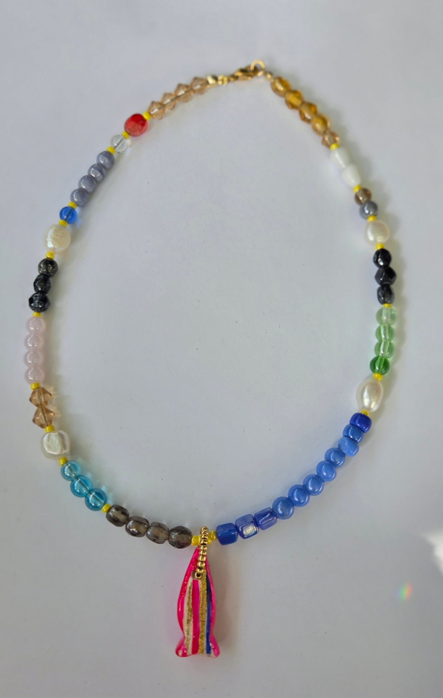 Colorful fish necklace