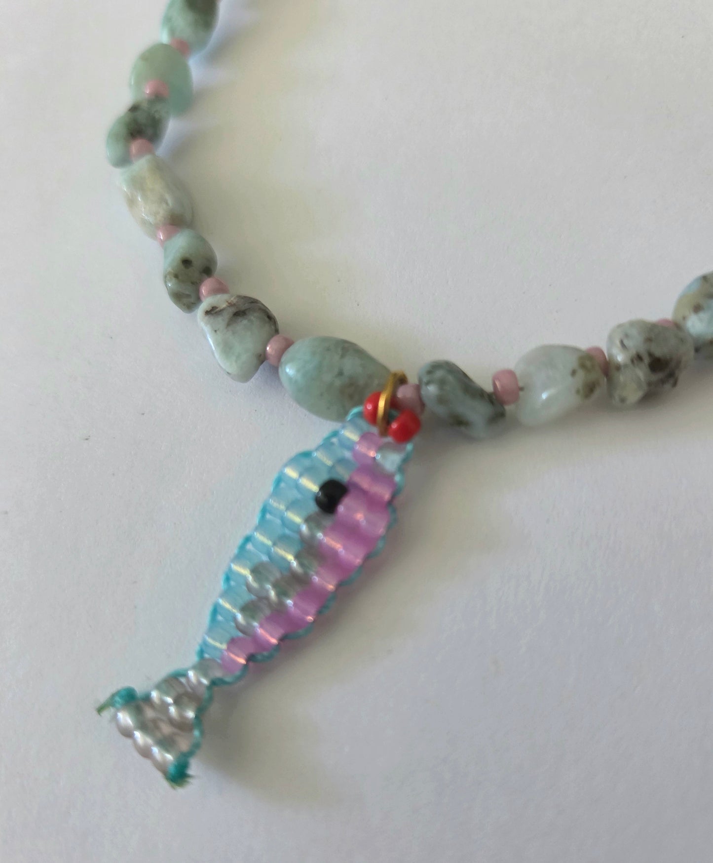 Larimar fish necklace