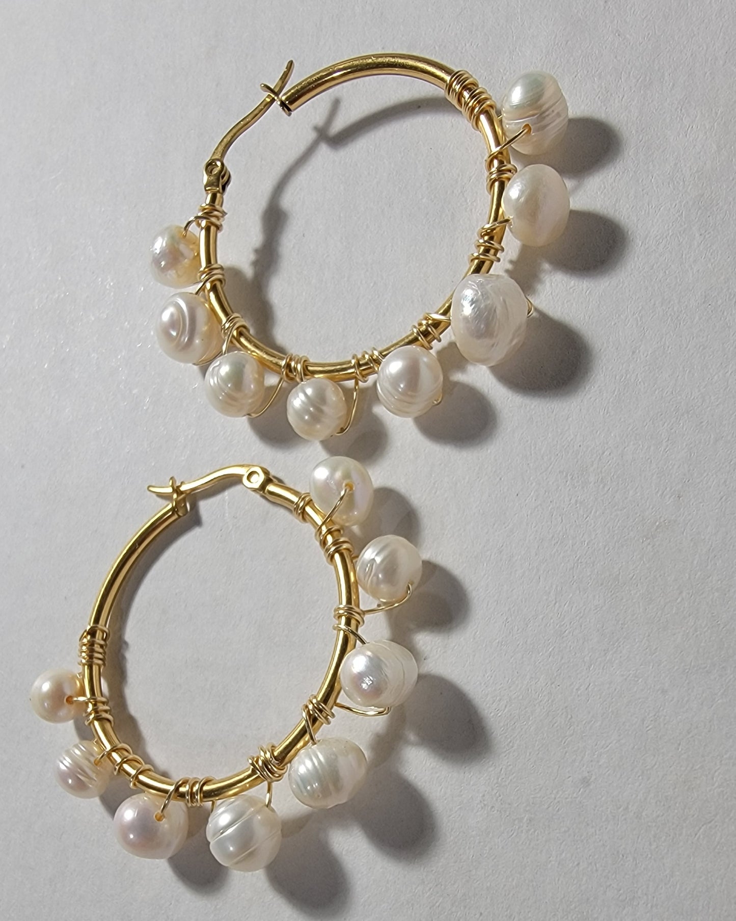 Pearls hoops