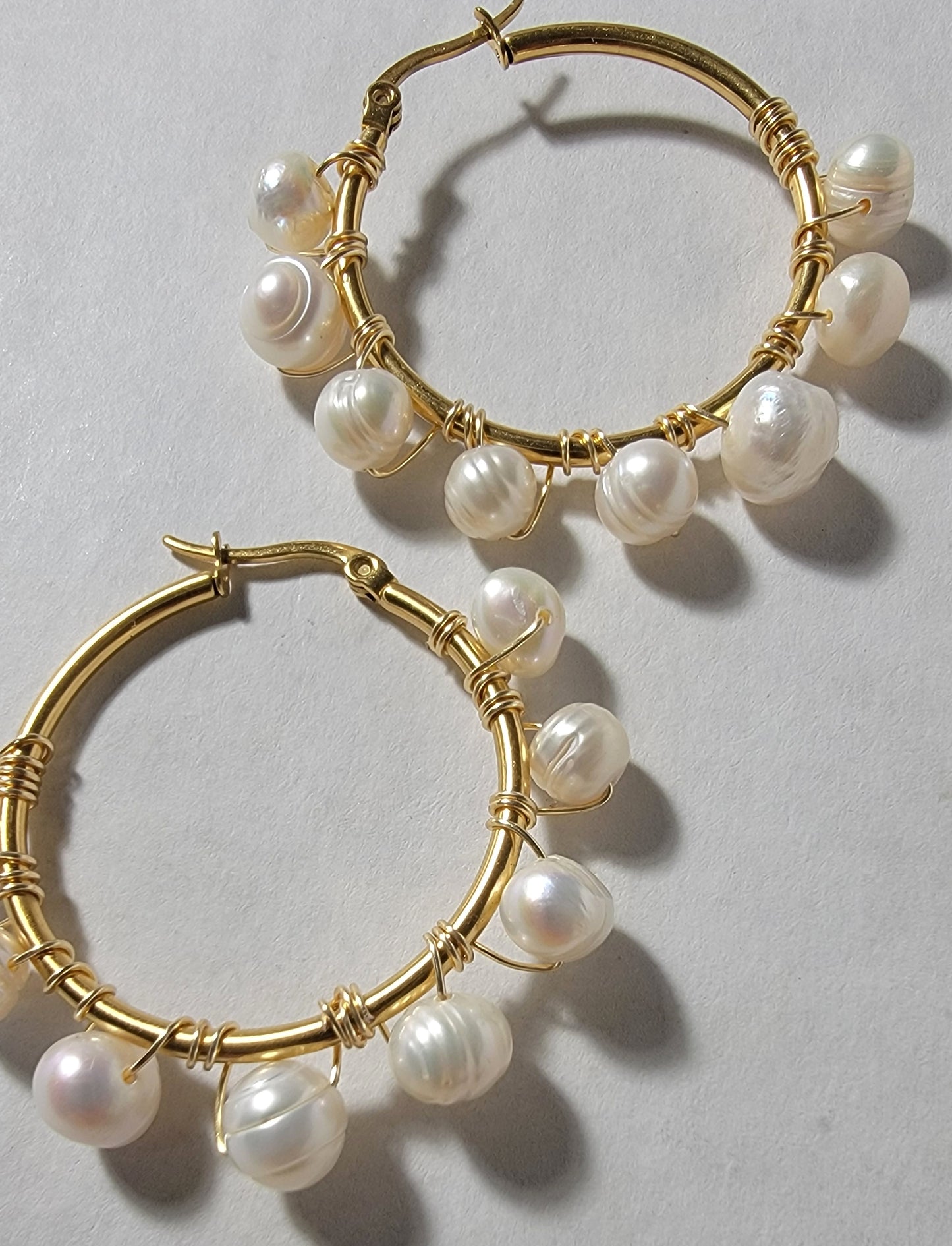 Pearls hoops