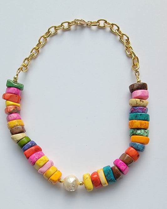 Colorful Big statement necklace