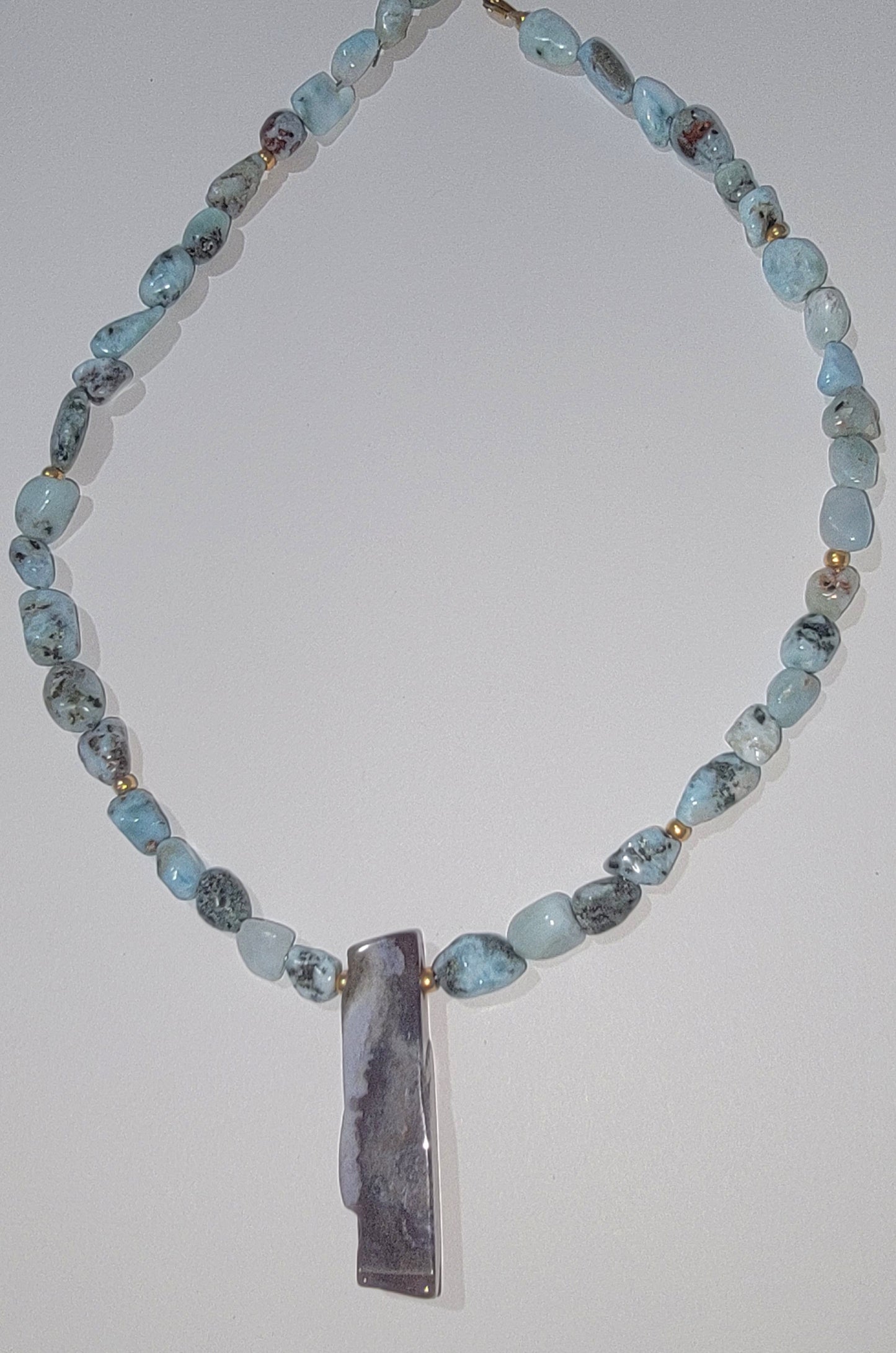 Larimar & Indian Agate Necklace