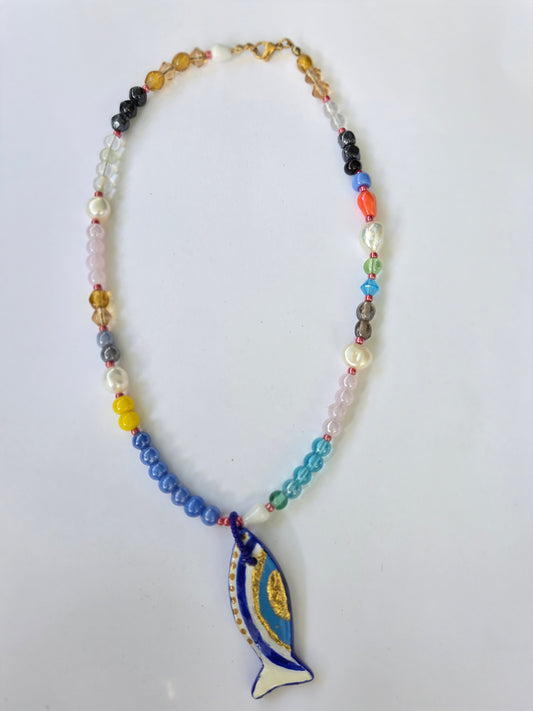 Colorful fish necklace
