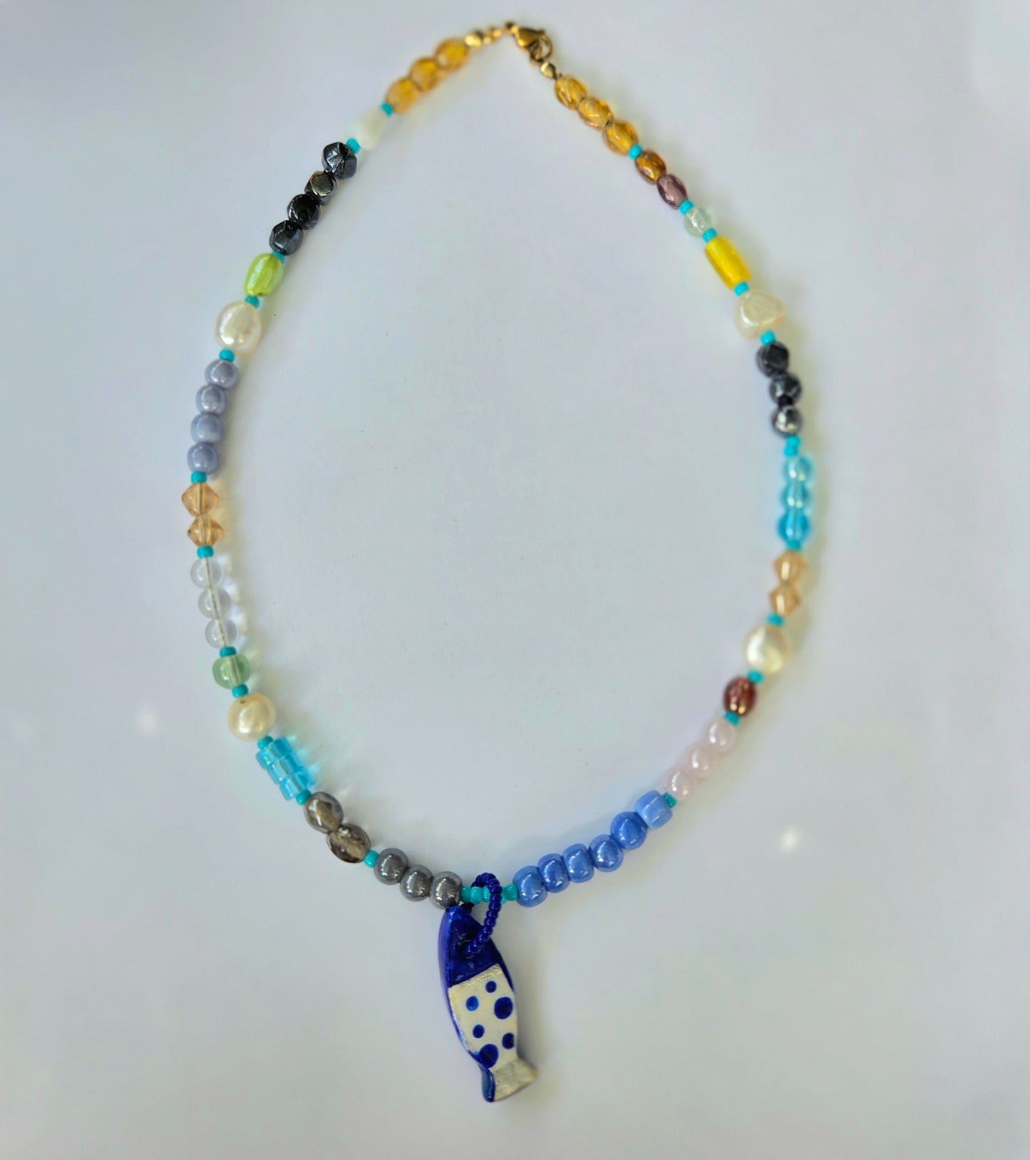 Colorful fish necklace