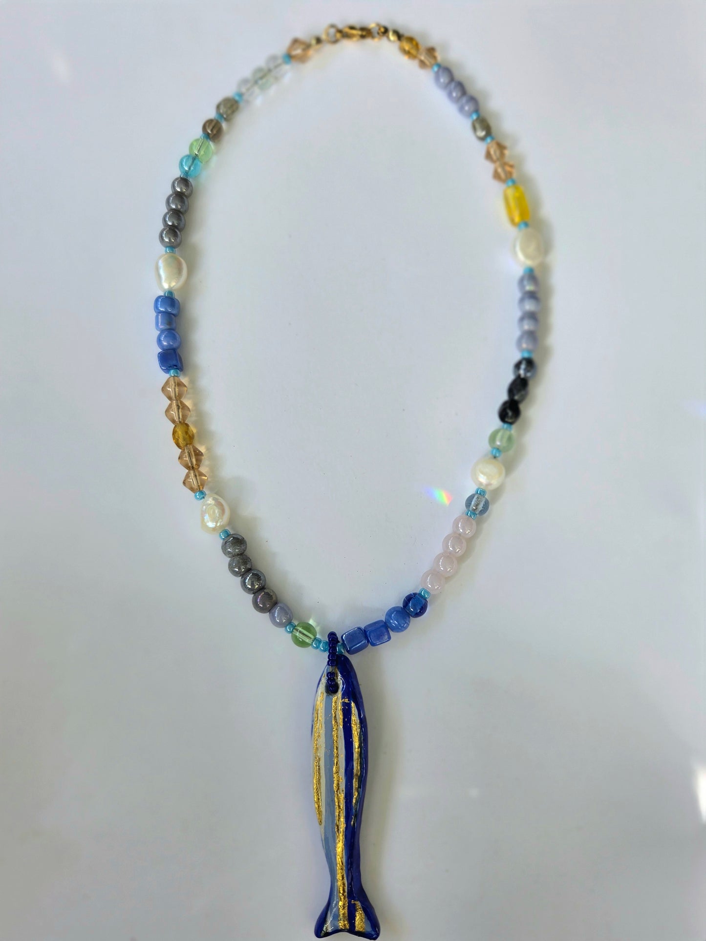 Colorful fish necklace